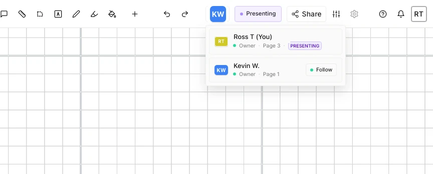 Real-time collaboration on a shared canvas in Vellum
